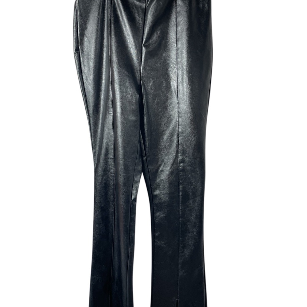 AFRM Los Angeles Black Faux Leather Trousers, Size Medium